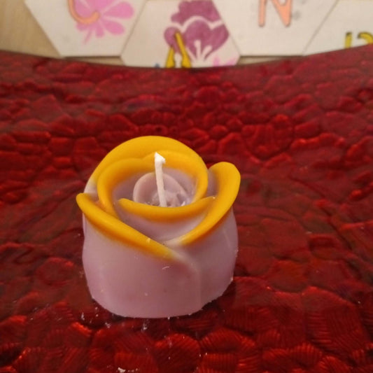 PURPLE AND YELLOW scented flower candle6