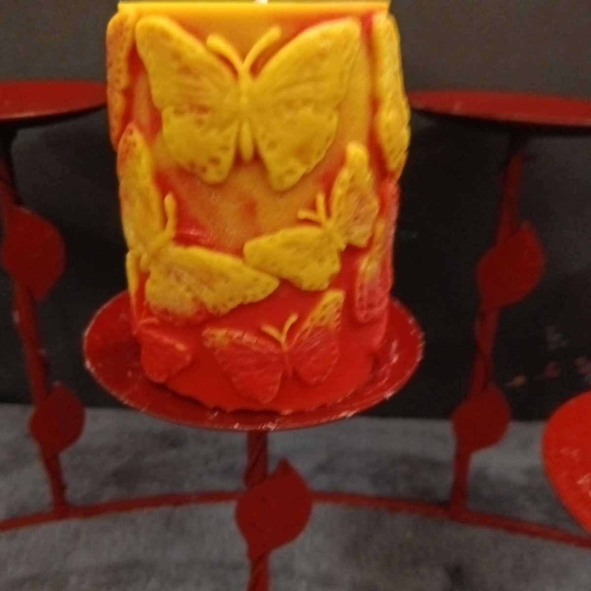 RED N YELLOW butterfly piller scented candle14