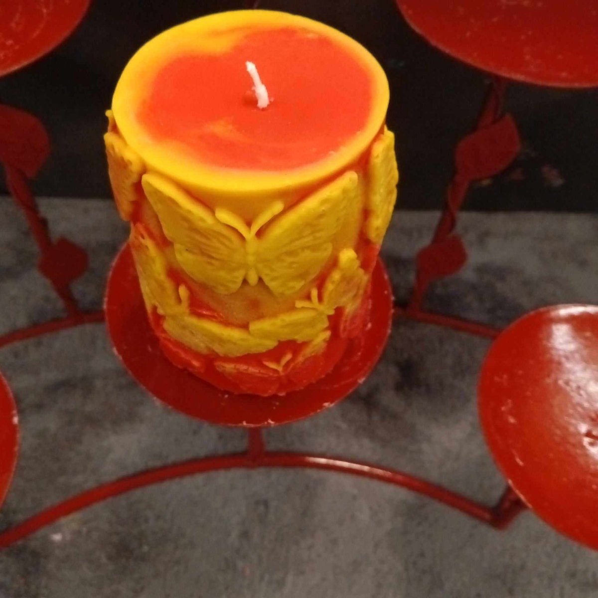 RED N YELLOW butterfly piller scented candle14