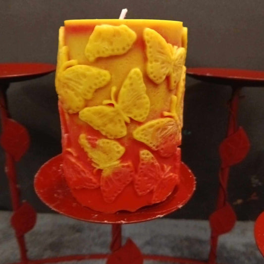 RED N YELLOW butterfly piller scented candle14