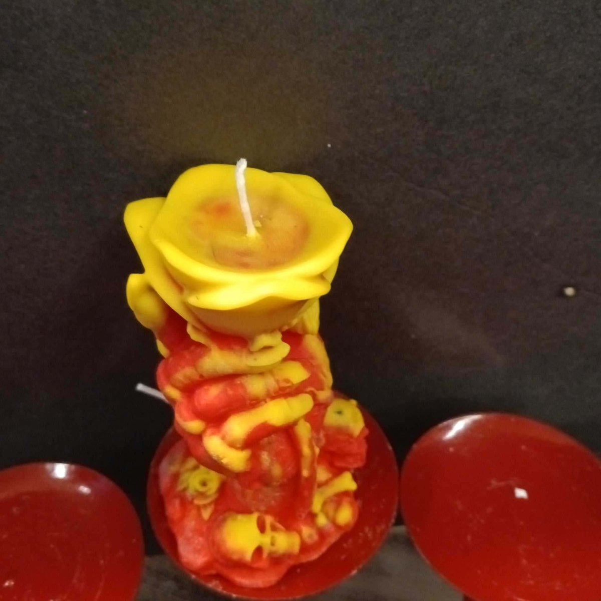 RED N YELLOW  rose in hand scented candle17