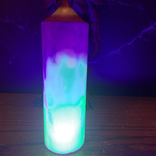 Unique blacklight large scented piller candle17