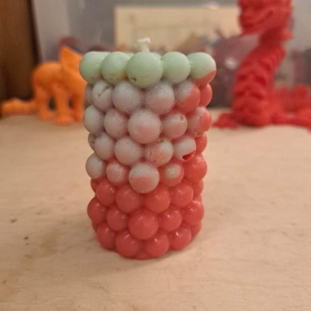 Unique bubble designed scented piller candle7