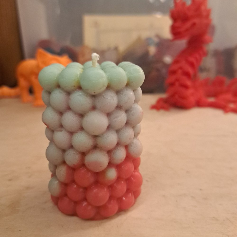 Unique bubble designed scented piller candle7