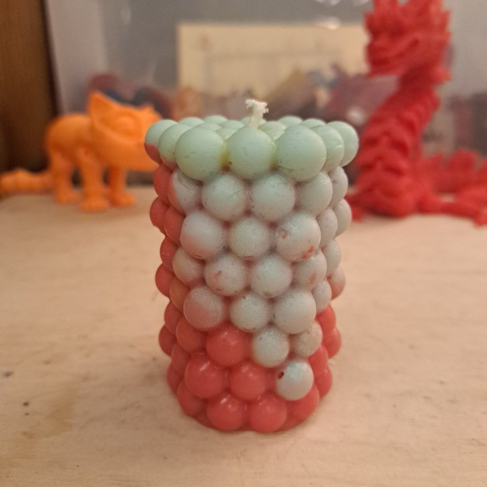 Unique bubble designed scented piller candle7