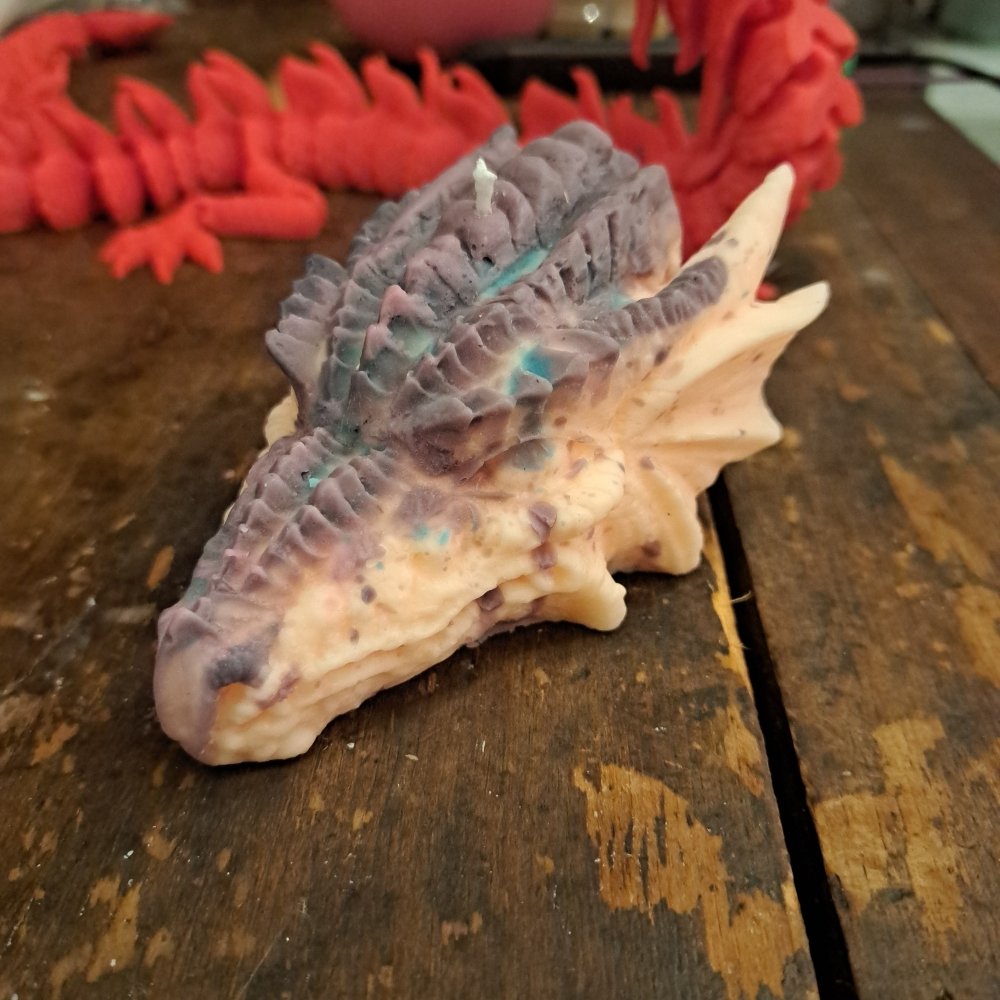 Unique orange dragons head scented candle16