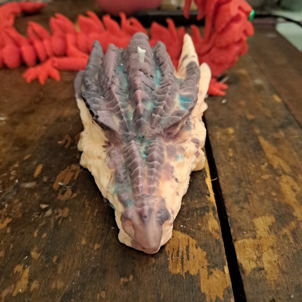 Unique orange dragons head scented candle16