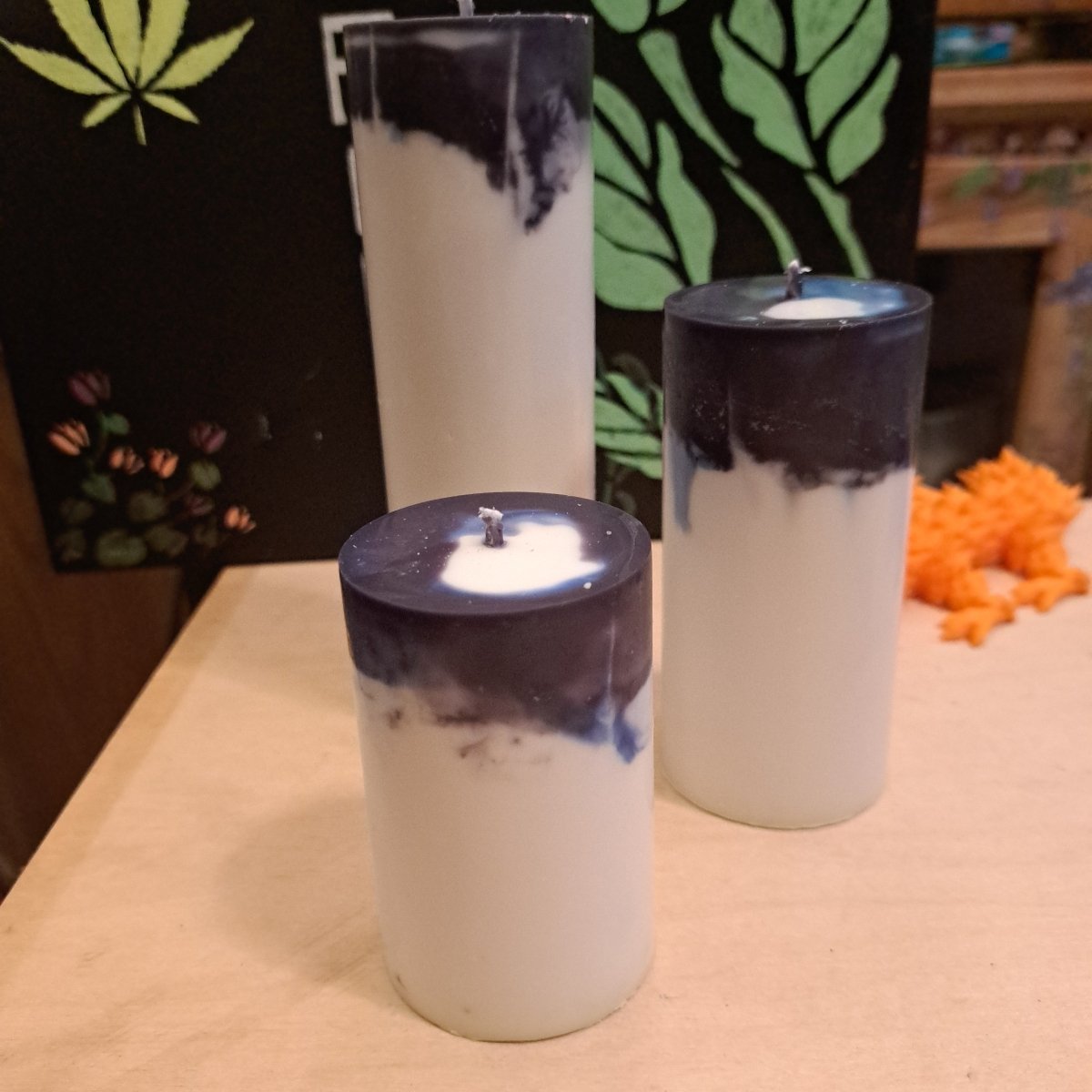 Unique set of 3 scented piller candles26