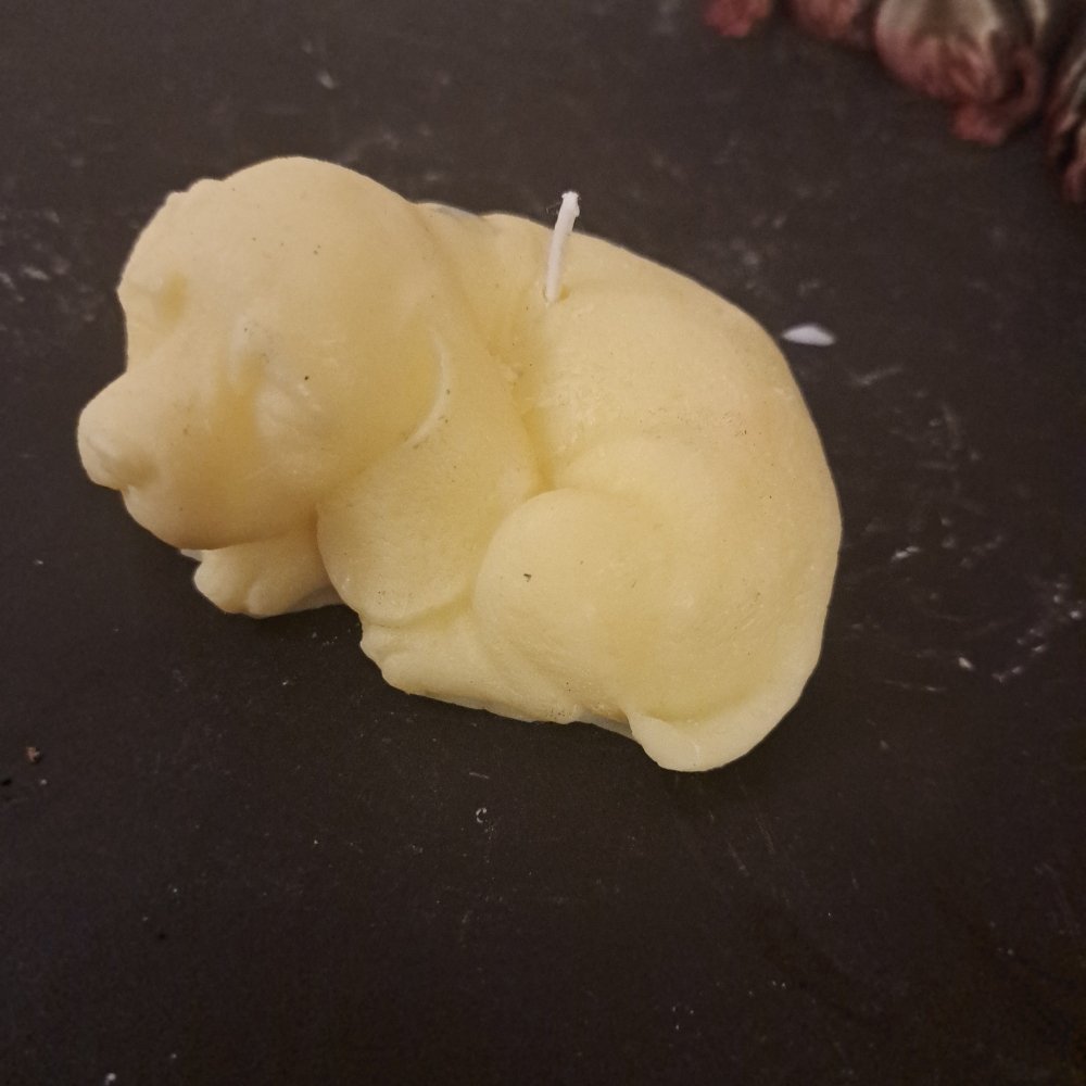 Yellow sleeping dog scented candle7